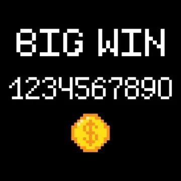 Vector 8 bit Big win Stock Illustration