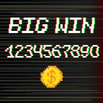 Vector 8 bit Big win Stock Illustration
