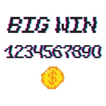 Vector 8 bit Big win Stock Illustration