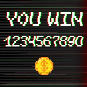 Vector 8 bit You win Stock Illustration