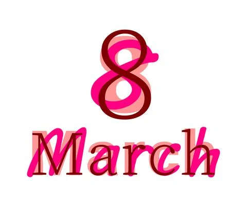 Vector 8 March in mass fonts style Stock Illustration