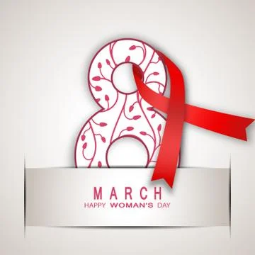 Vector 8 of March Woman's Day on the light background with number insert in.. Stock Illustration