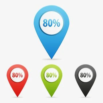 Vector 80 percent pointers Stock Illustration
