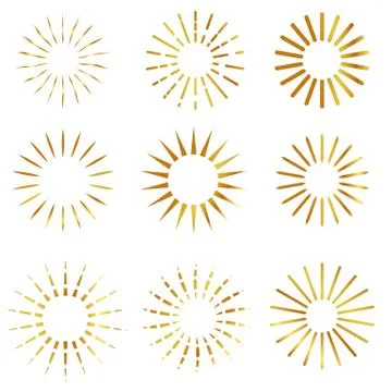 Vector 9 style of Sunburst, at white background Illustrazione stock