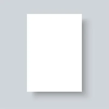 Vector A4 format paper with shadows isolated on gray background. Stock Illustration