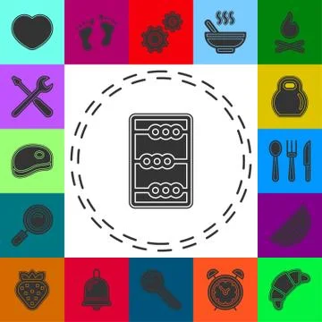 Vector abacus illustration. education icon, school math sign symbol Stock Illustration