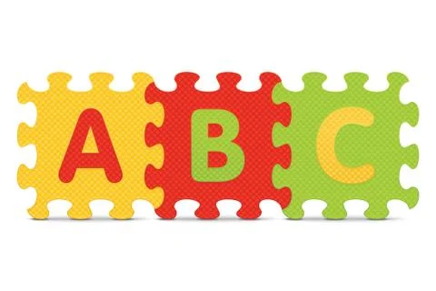 Vector "abc" written with alphabet puzzle Stock Illustration