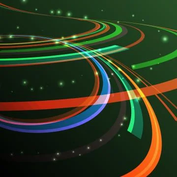 Vector abstarct illustartion curving lines ray of ligh Illustrazione stock