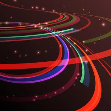 Vector abstarct illustartion curving lines ray of ligh Illustrazione stock