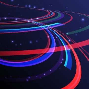 Vector abstarct illustartion curving lines ray of ligh Illustrazione stock
