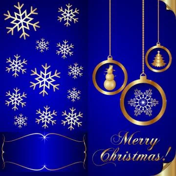 Vector Abstart blue Christmas Invitation Card Stock Illustration