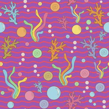 Vector abstrac tmarine algae pattern Vector abstract sea marine pattern on... Stock Photos