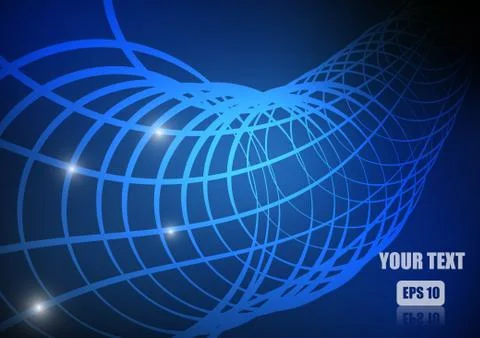 Vector : Abstracct curve line and circle technology background Stock Illustration