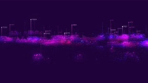 Vector abstract 3D big data visualization. Futuristic infographics aesthetic  イラスト素材