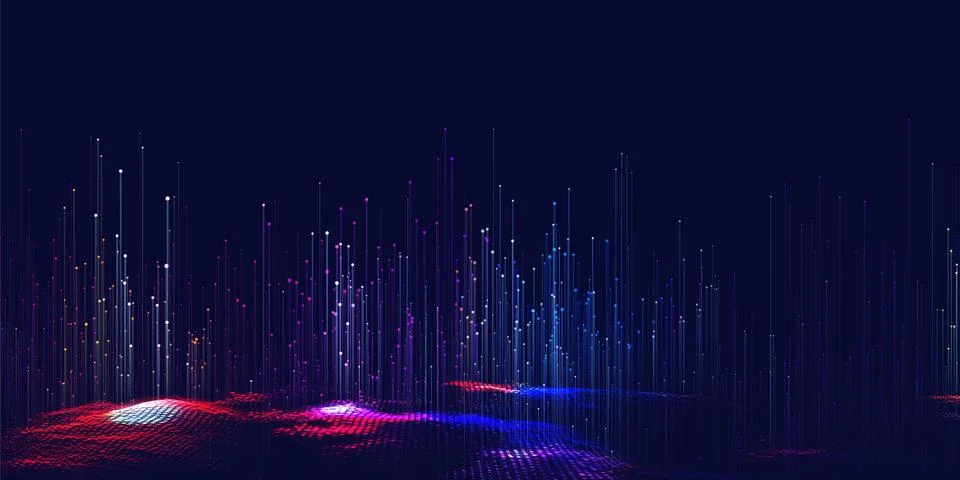 Vector abstract 3D big data visualization. Futuristic infographics aesthetic  Stockillustratie