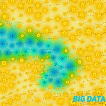 Vector abstract 3D big data visualization with nodes. Futuristic infographics Stock Illustration