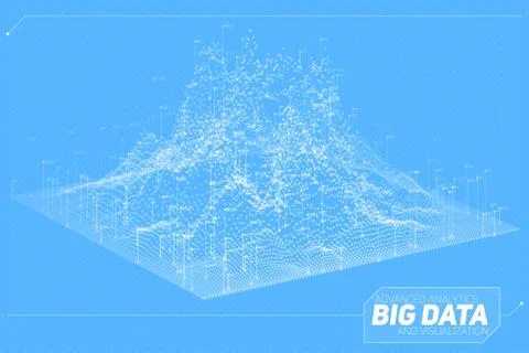 Vector abstract 3D big data visualization. Futuristic infographics aesthetic  イラスト素材