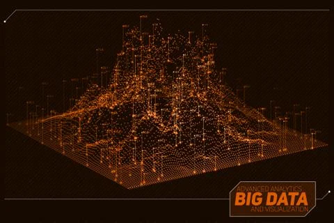 Vector abstract 3D big data visualization. Futuristic infographics aesthetic  イラスト素材