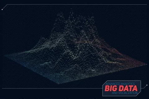 Vector abstract 3D big data visualization. Futuristic infographics aesthetic  イラスト素材