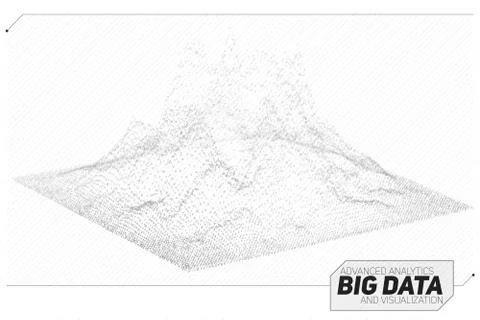 Vector abstract 3D big data visualization. Futuristic infographics aesthetic  Stockillustratie