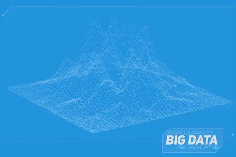 Vector abstract 3D big data visualization. Futuristic infographics aesthetic  库存插图