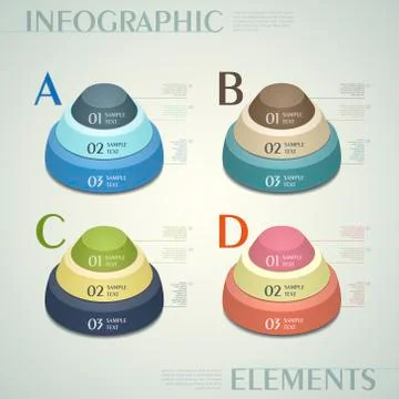 Vector abstract 3d button  infographics Stock Illustration
