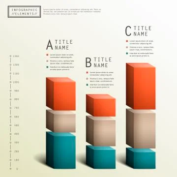 Vector abstract 3d chart infographics Stockillustratie