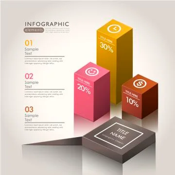 Vector abstract 3d chart infographics Stock Illustration