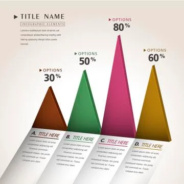 Vector abstract 3d chart infographics Stock Illustration