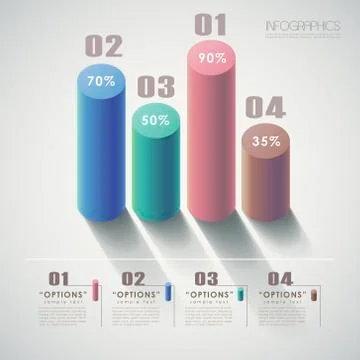 Vector abstract 3d chart infographics Stock Illustration