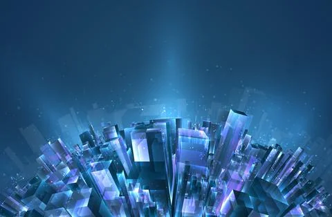 Vector abstract 3d crystal. a view of the roofs of the city, a large chaotic イラスト素材