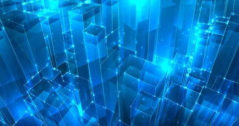 Vector abstract 3d crystal. a view of the roofs of the city, a large chaotic Stock Illustration