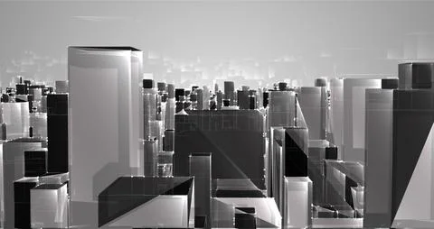 Vector abstract 3d crystal. a view of the roofs of the city, a large chaotic Illustrazione stock