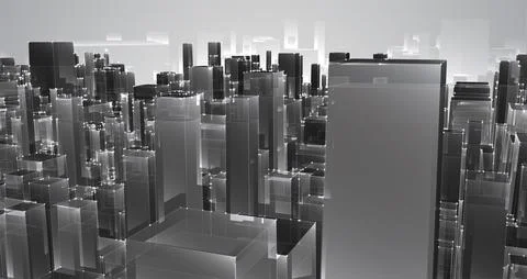 Vector abstract 3d crystal. a view of the roofs of the city, a large chaotic Illustrazione stock