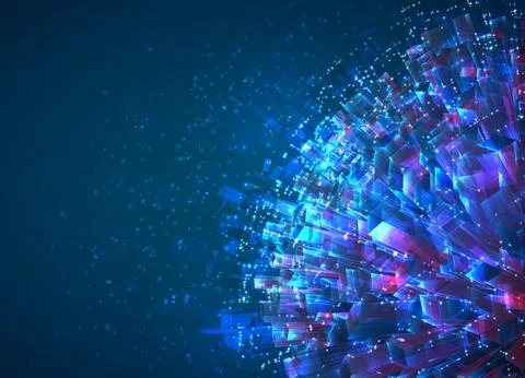 Vector abstract 3d crystal. a view of the roofs of the city, a large chaotic Illustrazione stock