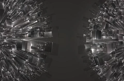 Vector abstract 3d crystal. a view of the roofs of the city, a large chaotic イラスト素材