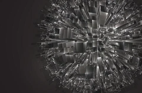 Vector abstract 3d crystal. a view of the roofs of the city, a large chaotic イラスト素材