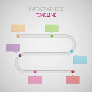 Vector abstract 3d paper infographic elements for print or web design. timeline Stock Illustration