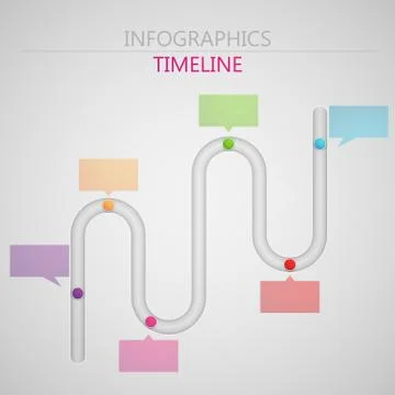 Vector abstract 3d paper infographic elements for print or web design. timeline Stock Illustration