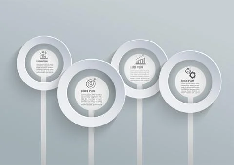 Vector abstract 3d paper infographic elements. Circular infographics. Stock Illustration