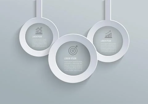Vector abstract 3d paper infographic elements. Circular infographics. Stock Illustration