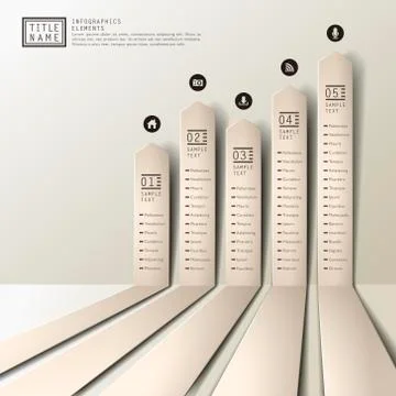 Vector abstract 3d paper infographics イラスト素材