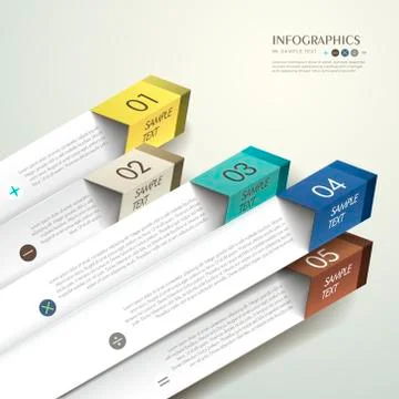 Vector abstract 3d paper infographics Stock Illustration