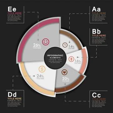 Vector abstract 3d pie chart  infographics Stock Illustration