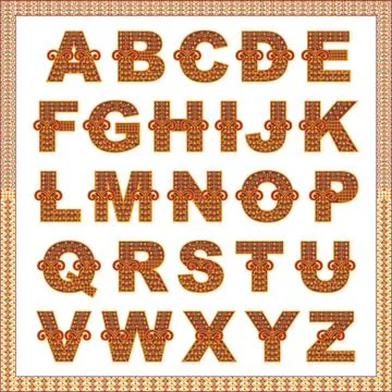 Vector abstract alphabet with comic kids pattern. 스톡 일러스트