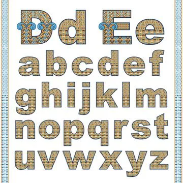 Vector abstract alphabet with comic kids pattern. 스톡 일러스트