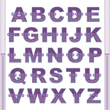 Vector abstract alphabet with comic kids pattern. Ilustración de archivo
