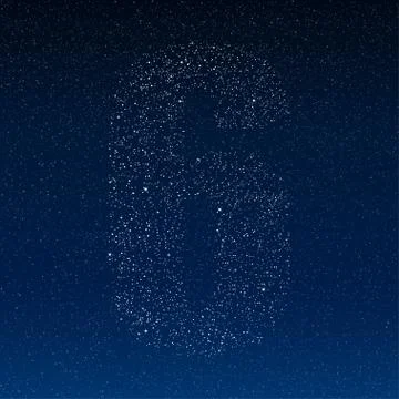 Vector abstract alphabet of stars. The starry sky. Stock Illustration