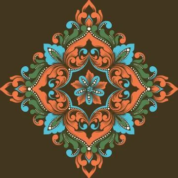 Vector abstract arabesque elements in indian mehndi style. Abstract arabesque Illustrazione stock