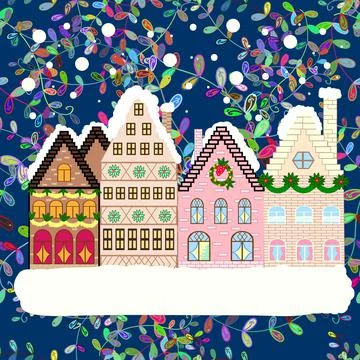 Vector Abstract Architecture Illustration. Flat Design Urban. Houses. Landscape Ilustración de archivo